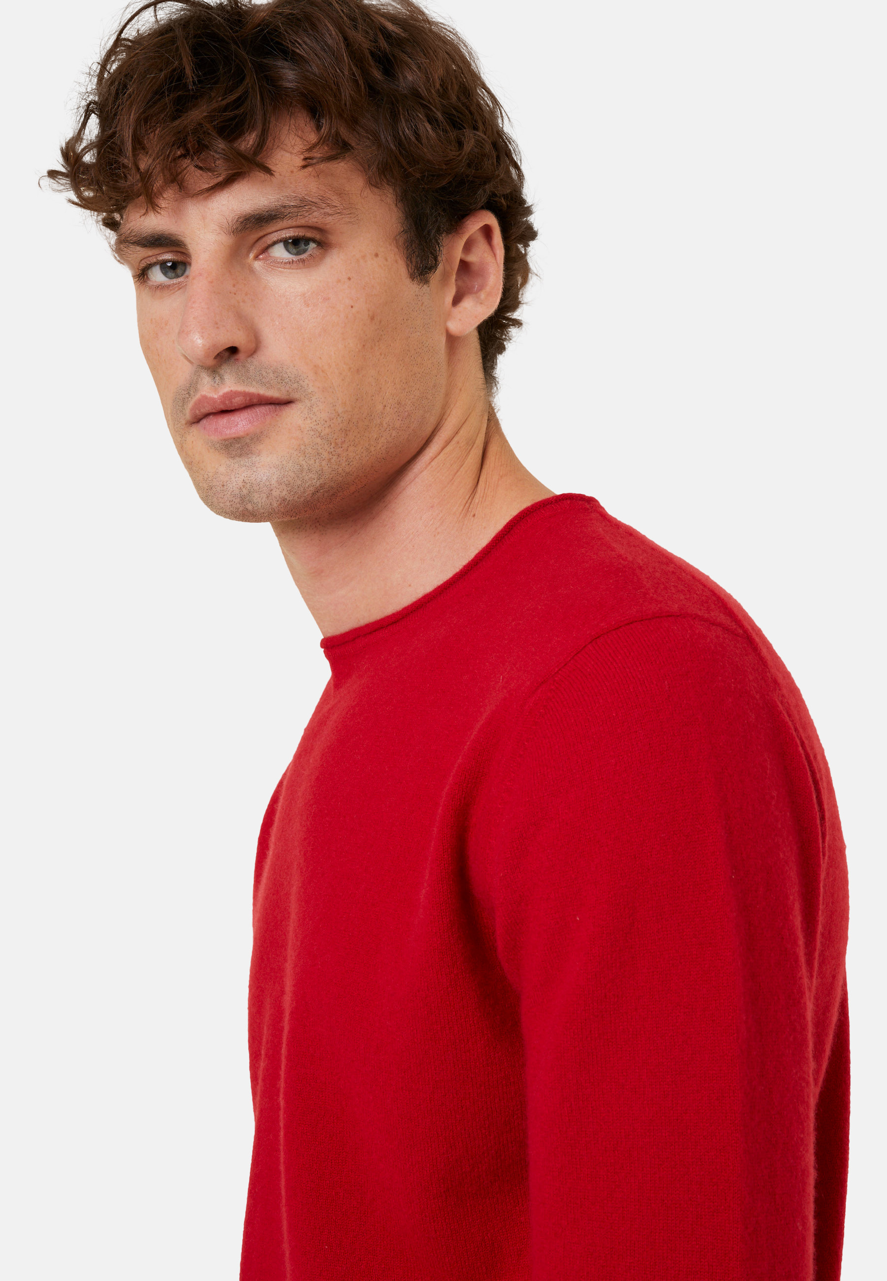 Pull col rond en cachemire finitions roulotées - Ernest