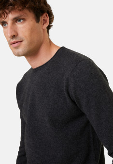 Round-neck cashmere sweater with rolled finishes - Ernest