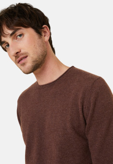 Round-neck cashmere sweater with rolled finishes - Ernest