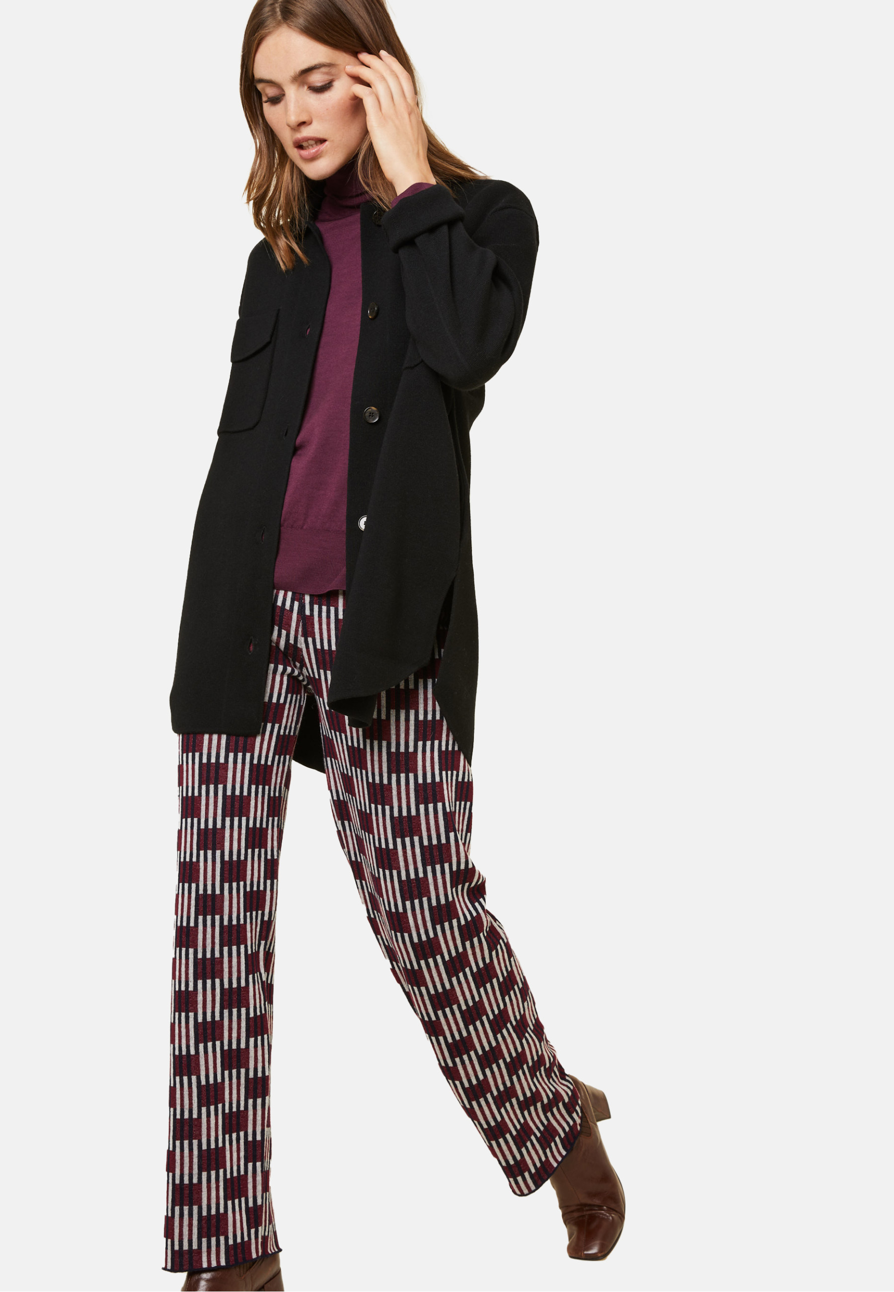 Button-down jacket with merino wool pockets - Giselle