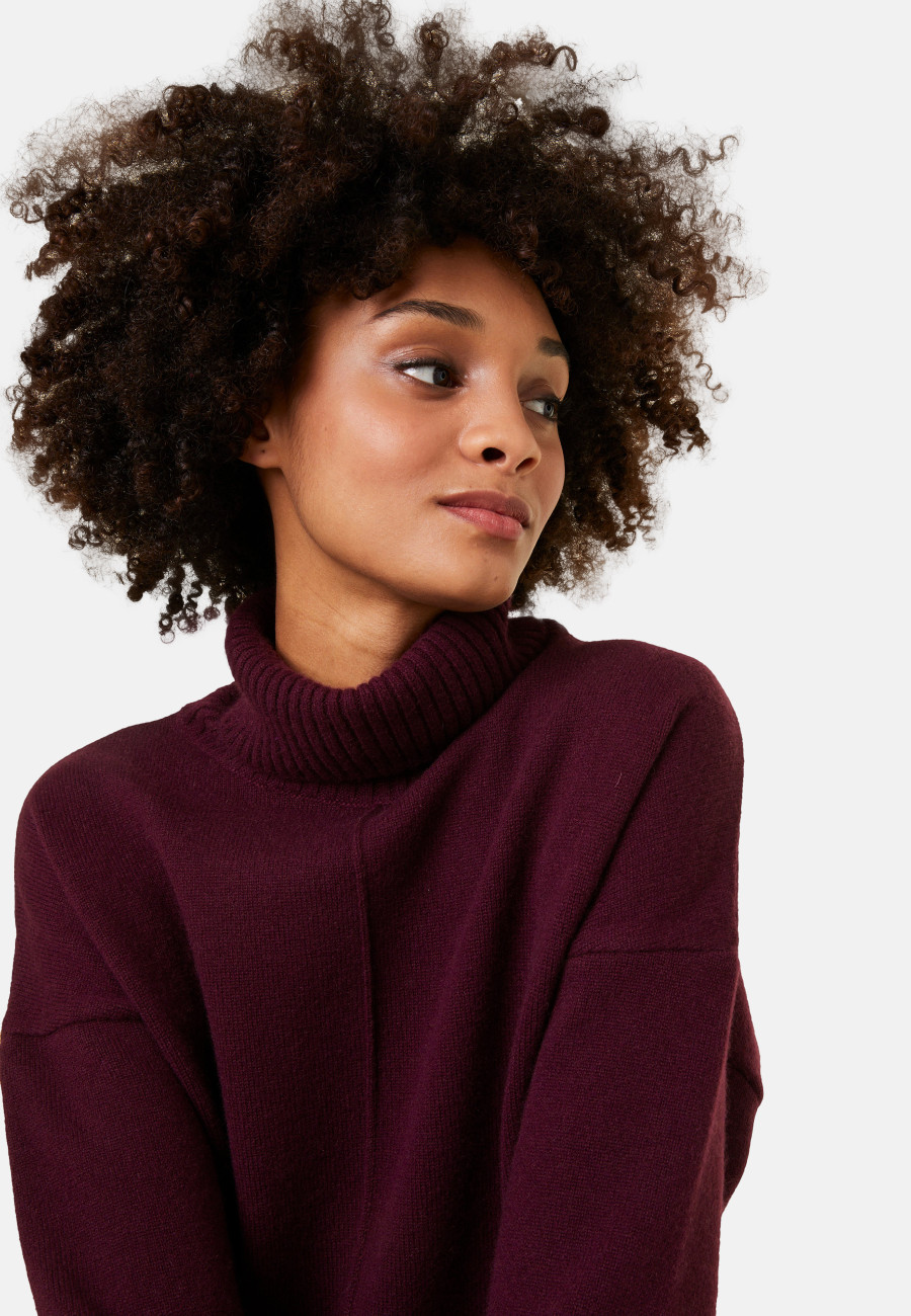 Suéter de gola alta com fenda de cashmere de 4 fios - Adena 