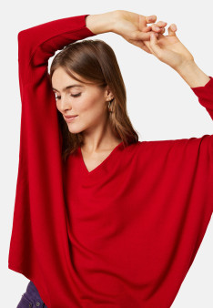 Pull manches chauve-souris en laine mérinos - Boxe