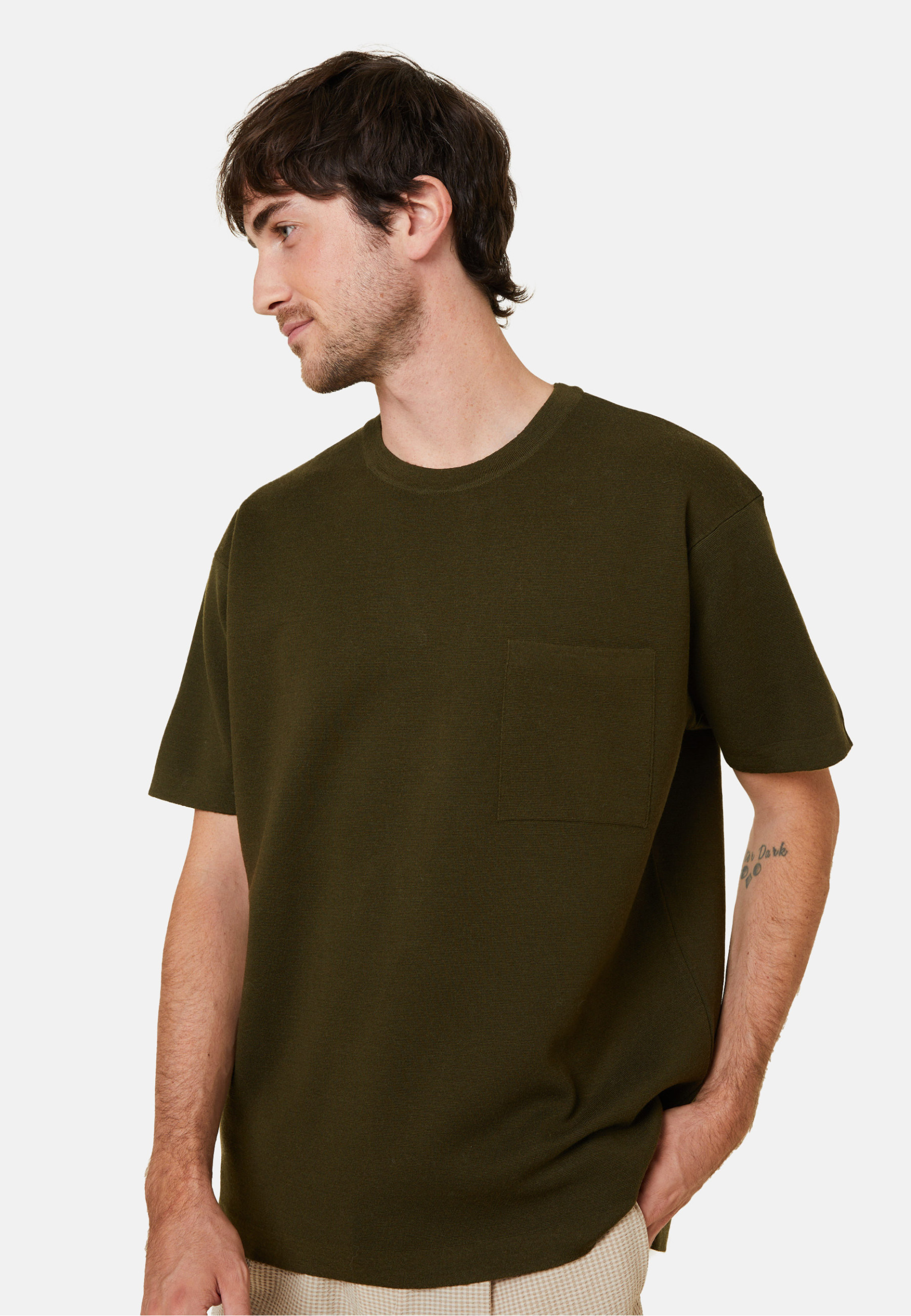 T-shirt ample avec poche en laine mérinos - Florentin