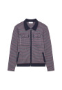 Polo collar jacket with houndstooth patterns in merino wool - Fabien