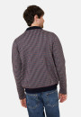 Veste col polo à motifs pied-de-poule en laine mérinos - Fabien