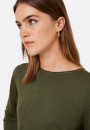 T-shirt boutonné en bambou cachemire col rond en maille fine - Aelia