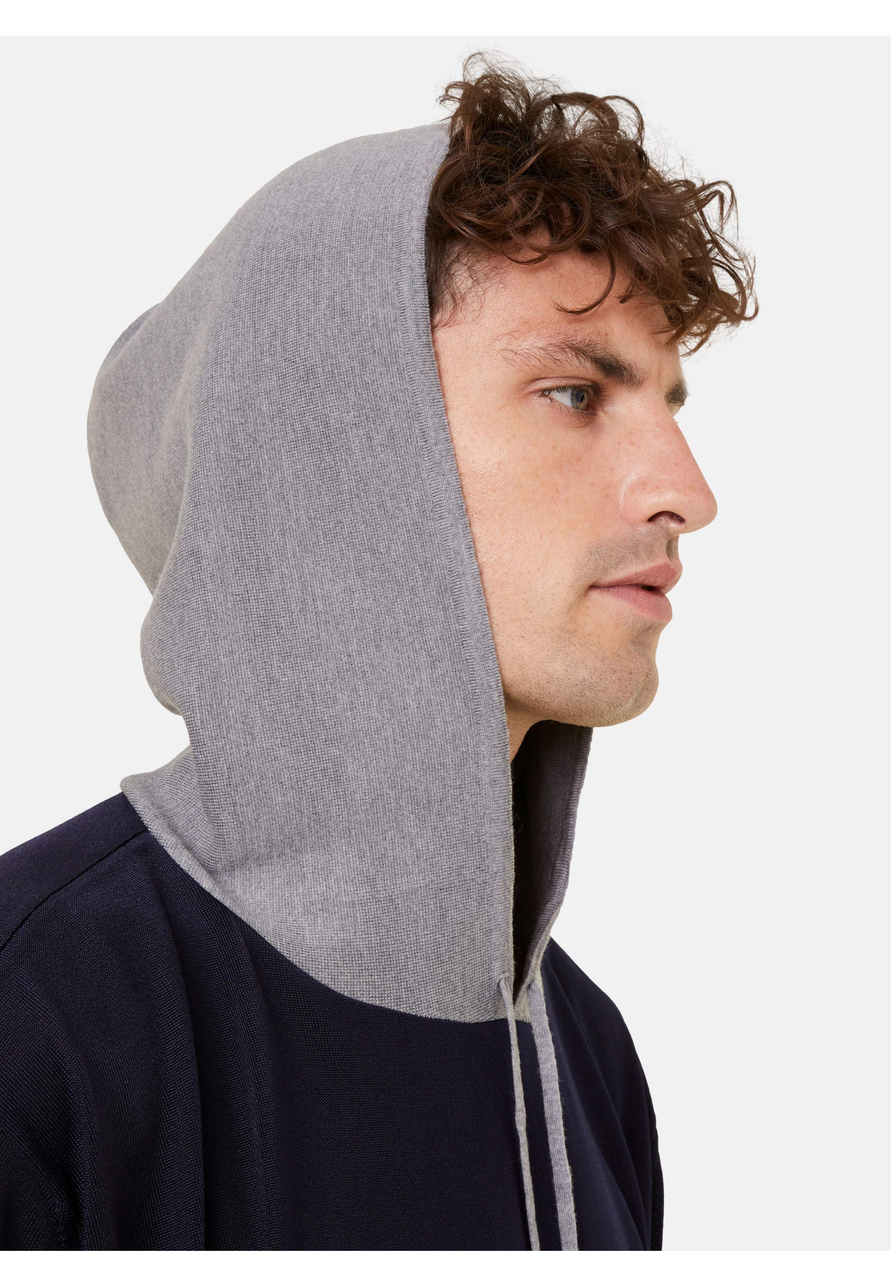 Hoodie à capuche avec poches en Fil lumière et laine mérinos - Flavien