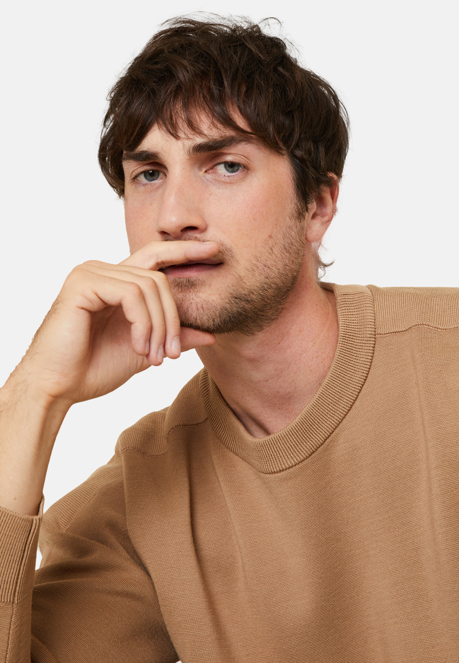 Pull ample col rond en laine mérinos - Felix