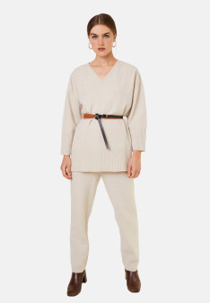 Loose sweater with slits in recycled cashmere and wool - Darius