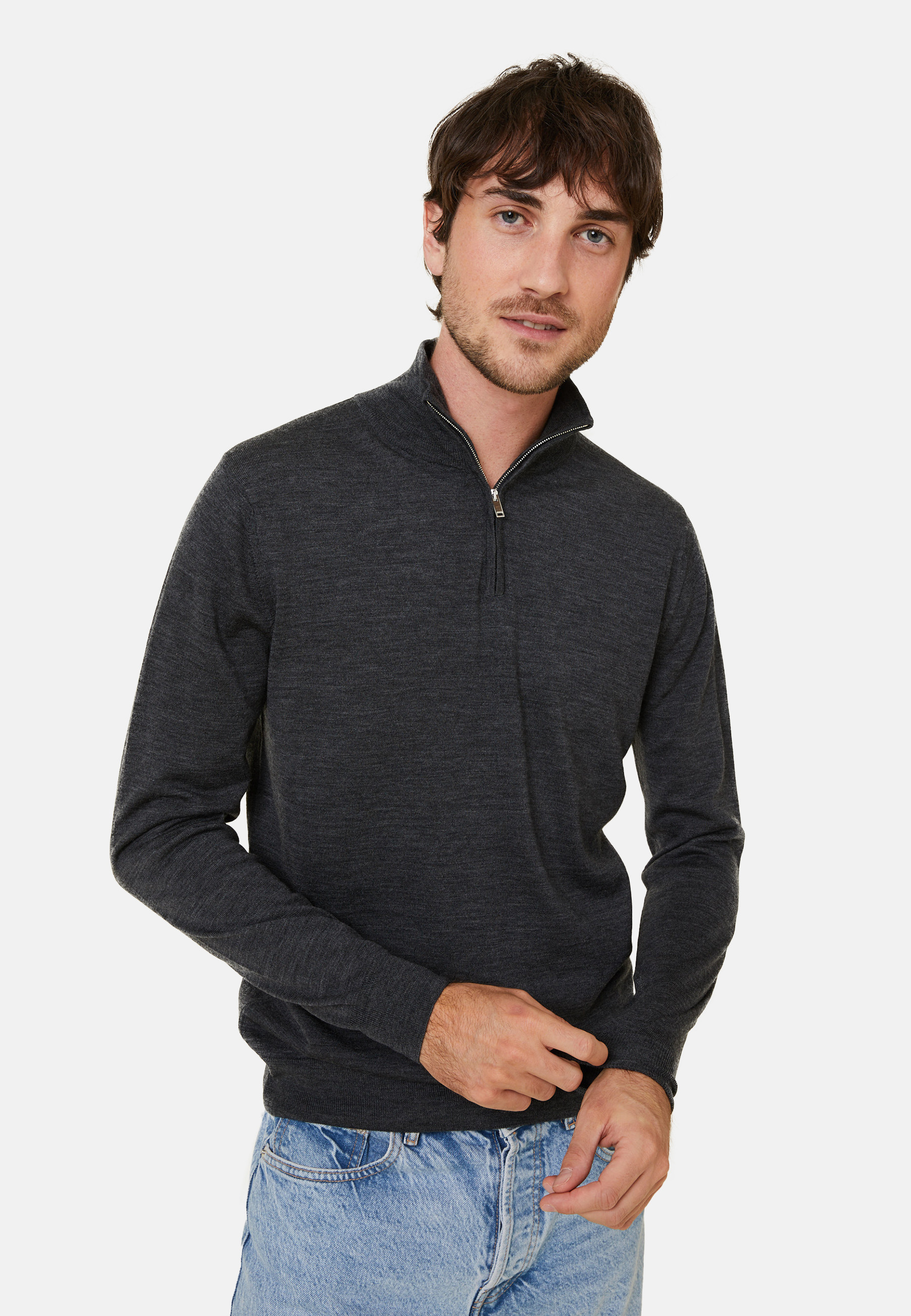 Pull col camionneur avec logo en laine mérinos - Ryan