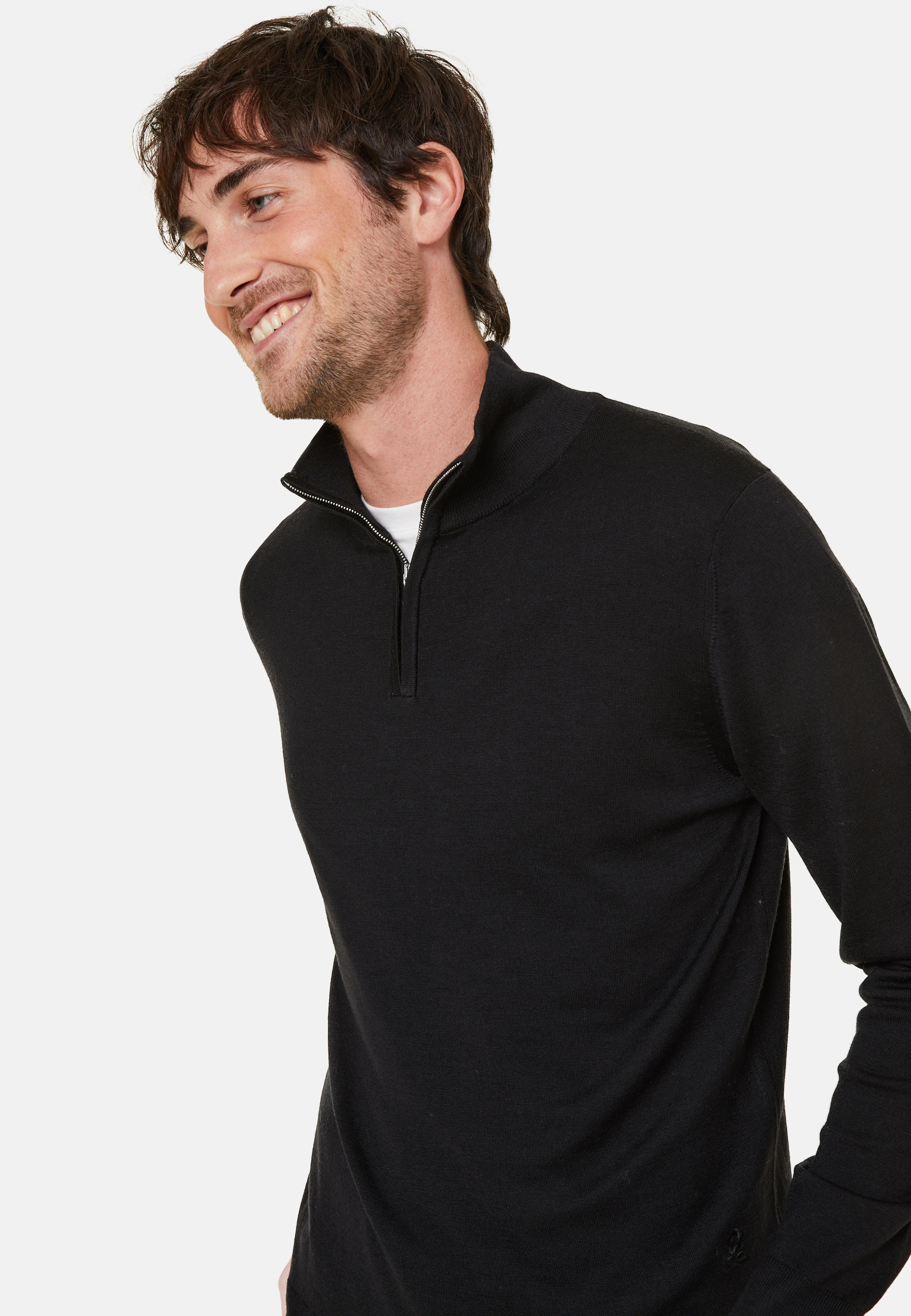 Pull col camionneur avec logo en laine mérinos - Ryan