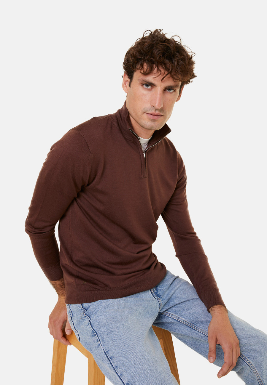 Pull col camionneur avec logo en laine mérinos - Ryan