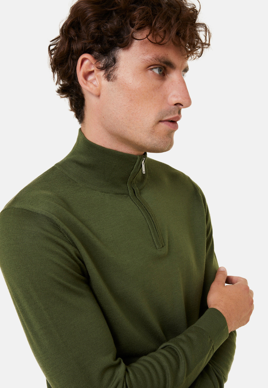 Pull col camionneur avec logo en laine mérinos - Ryan