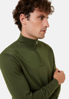 Pull col camionneur avec logo en laine mérinos - Ryan