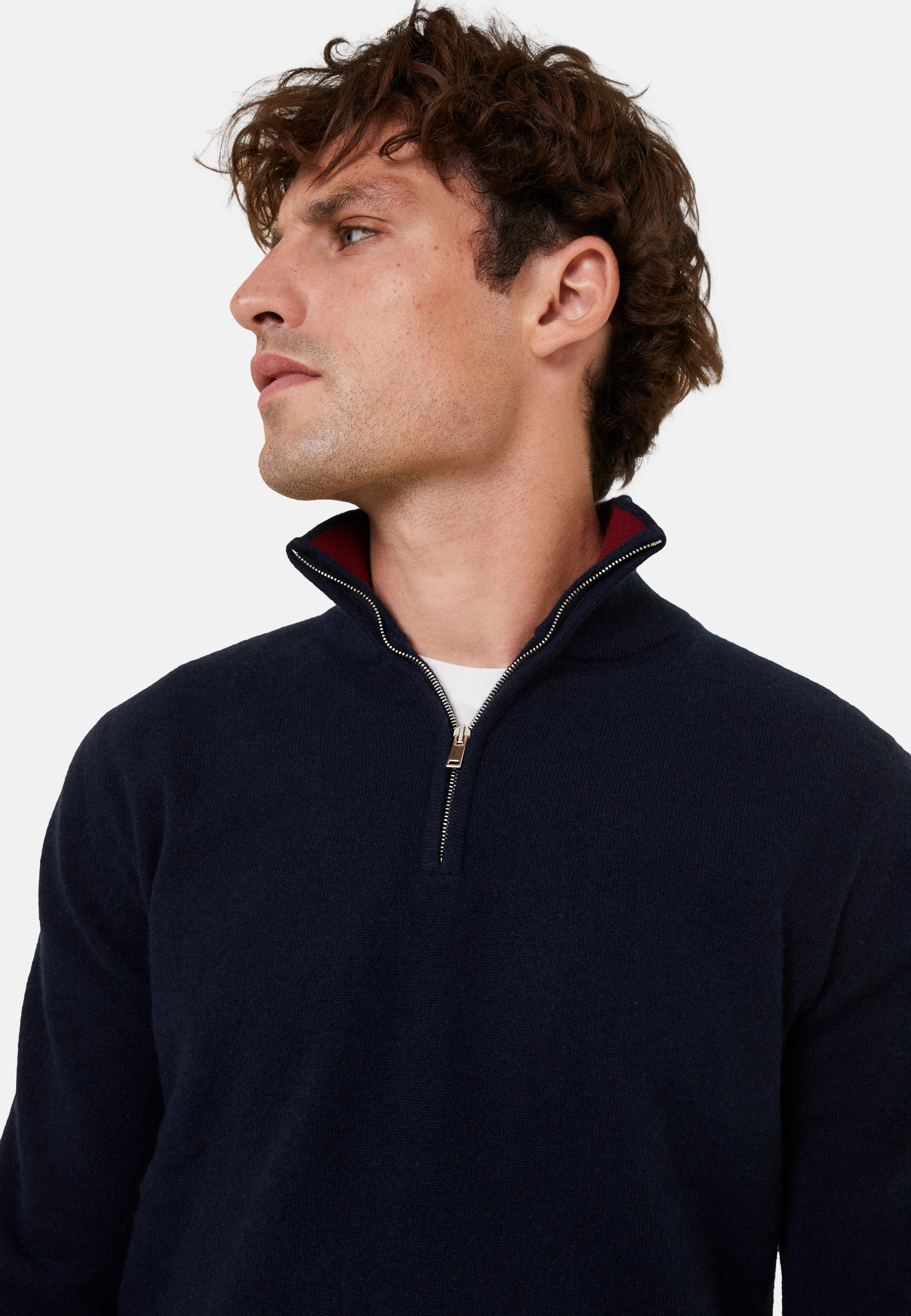 Cashmere sweater with trucker collar - Emile