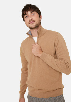 Cashmere sweater with trucker collar - Emile
