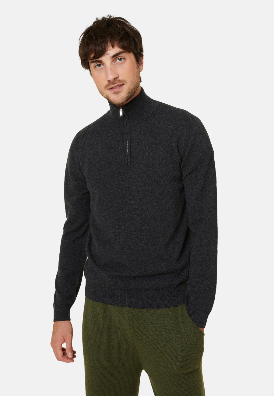 Cashmere sweater with trucker collar - Emile