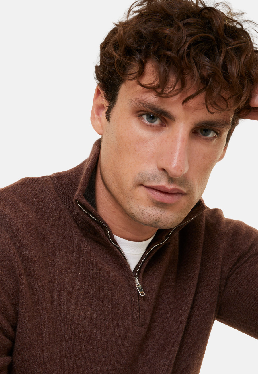 Cashmere sweater with trucker collar - Emile