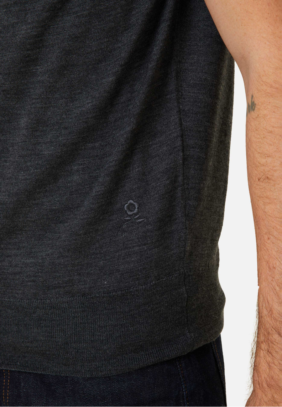 Gilet sans manches avec logo en laine mérinos - Ernardo