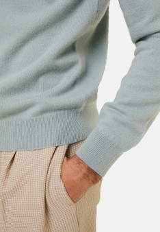 Pull col V en cachemire - Evann 7852 celadon - 94 Vert amande