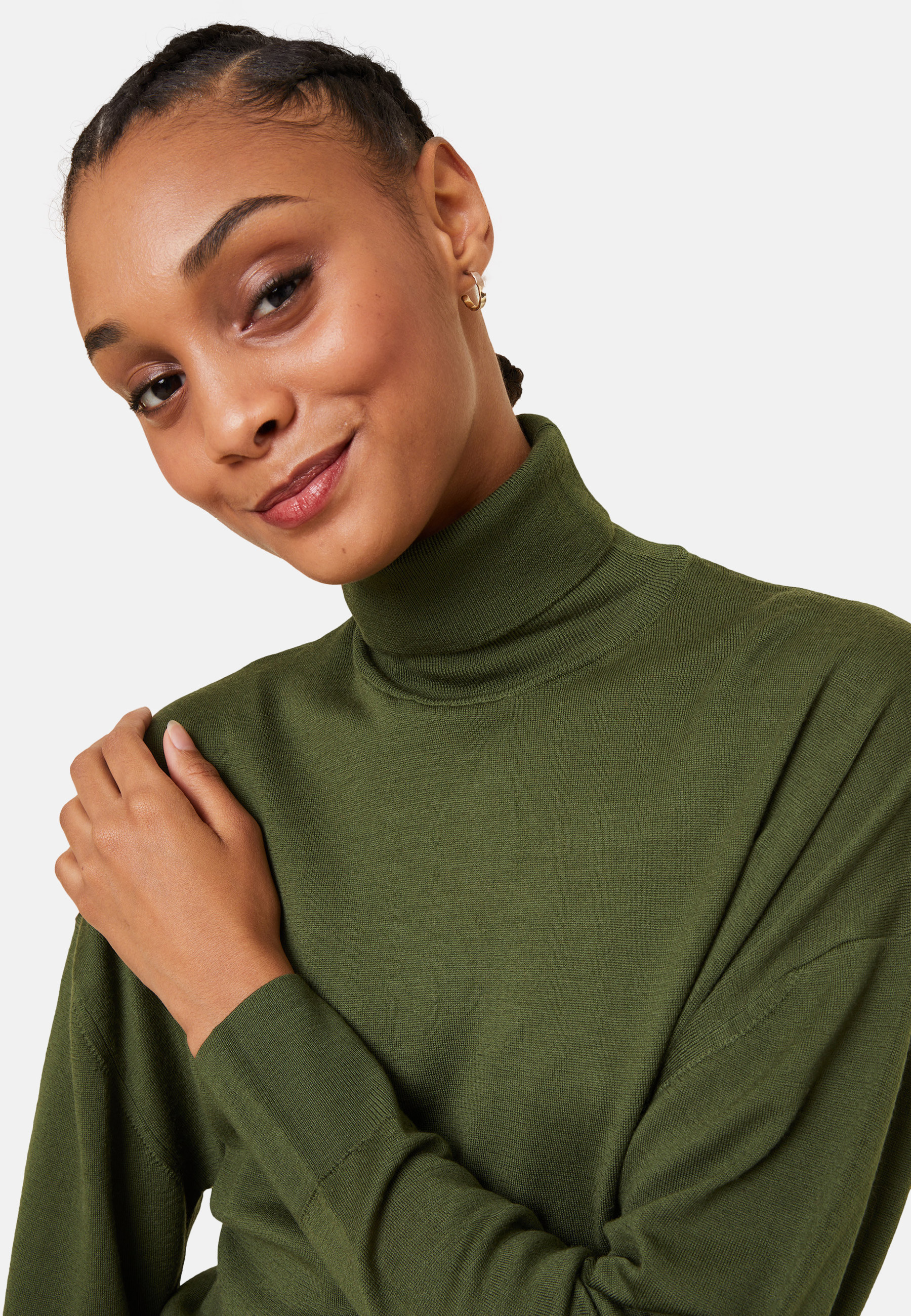 Pull col roulé à fentes en laine mérinos - Amy