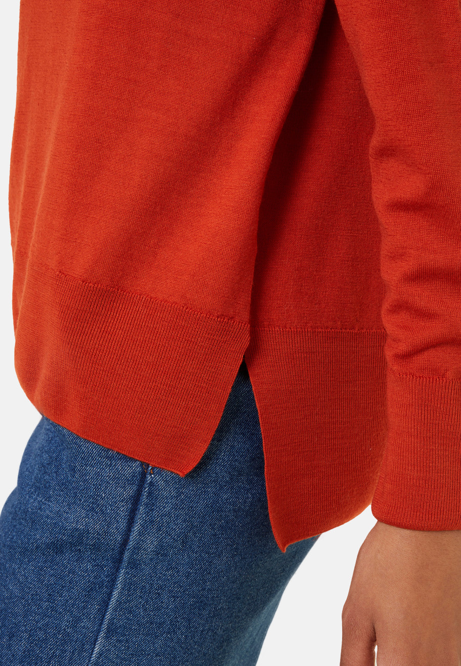 Merino wool turtleneck sweater with slits - Amy