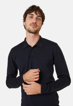 Polo neck sweater with logo in merino wool - Eni