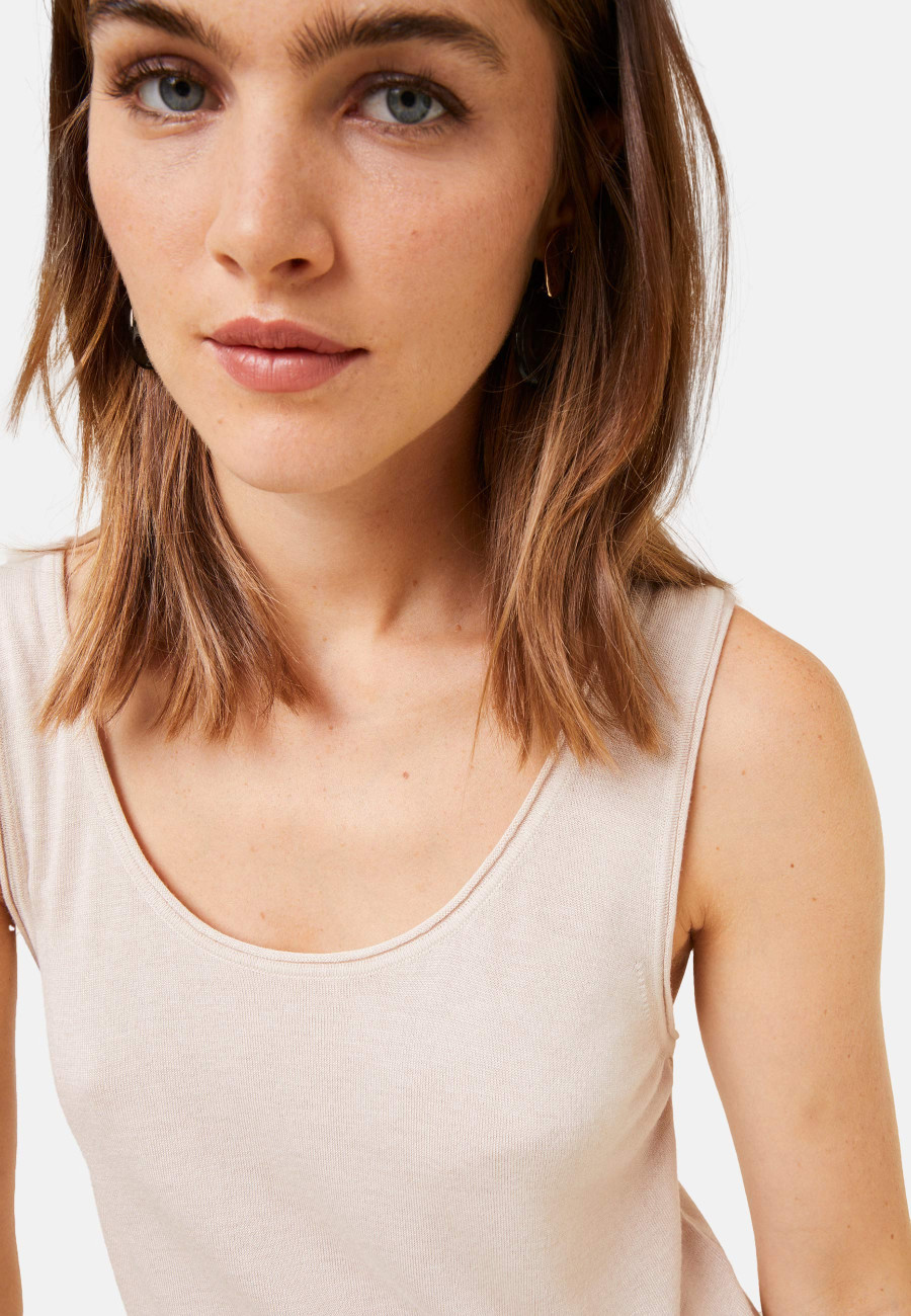 Débardeur en bambou cachemire maille fine - Aetim