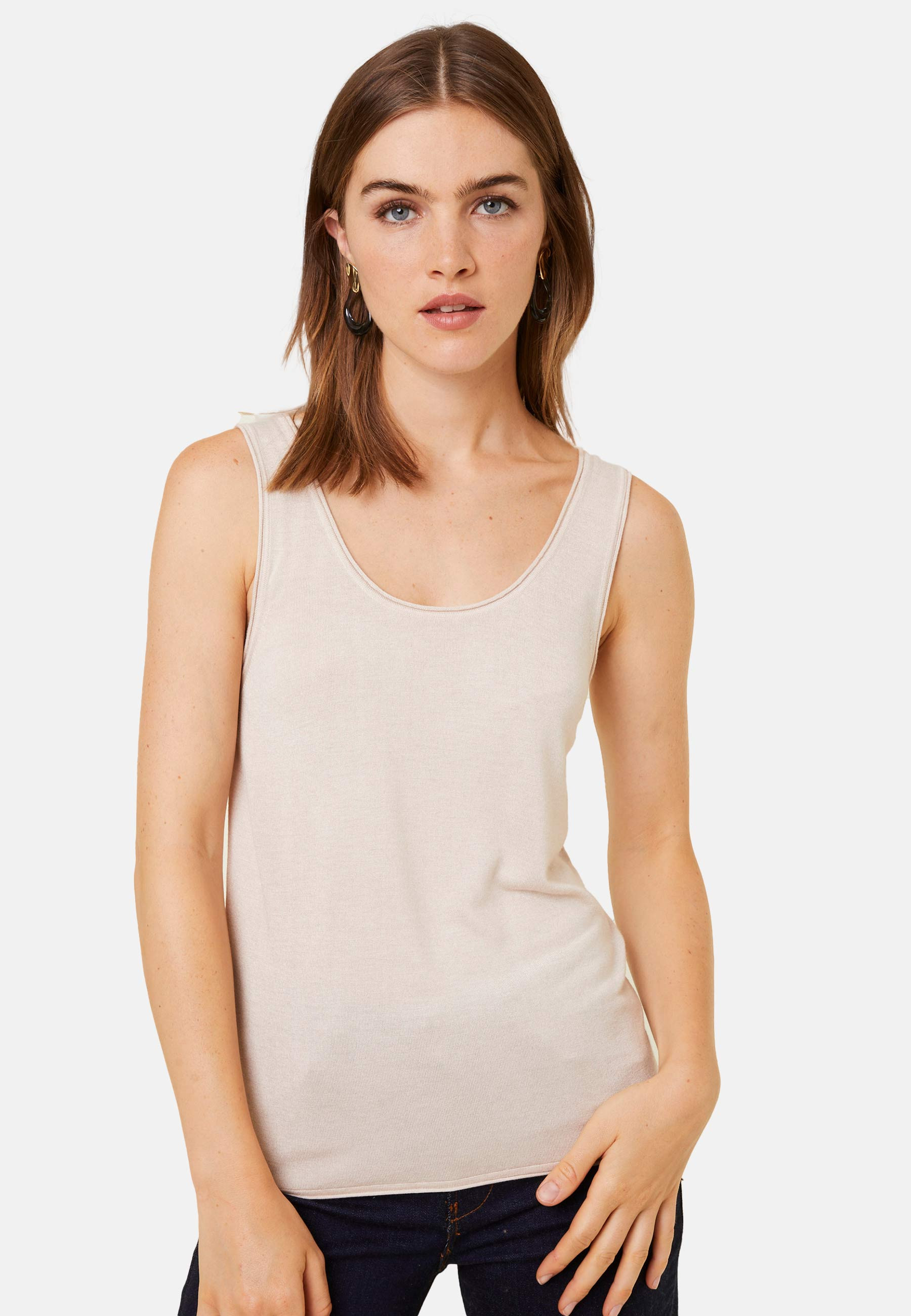 Débardeur en bambou cachemire maille fine - Aetim 7823 sable - 12 Beige clair