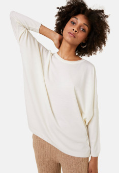 Loose-fitting merino wool round neck sweater - Azel