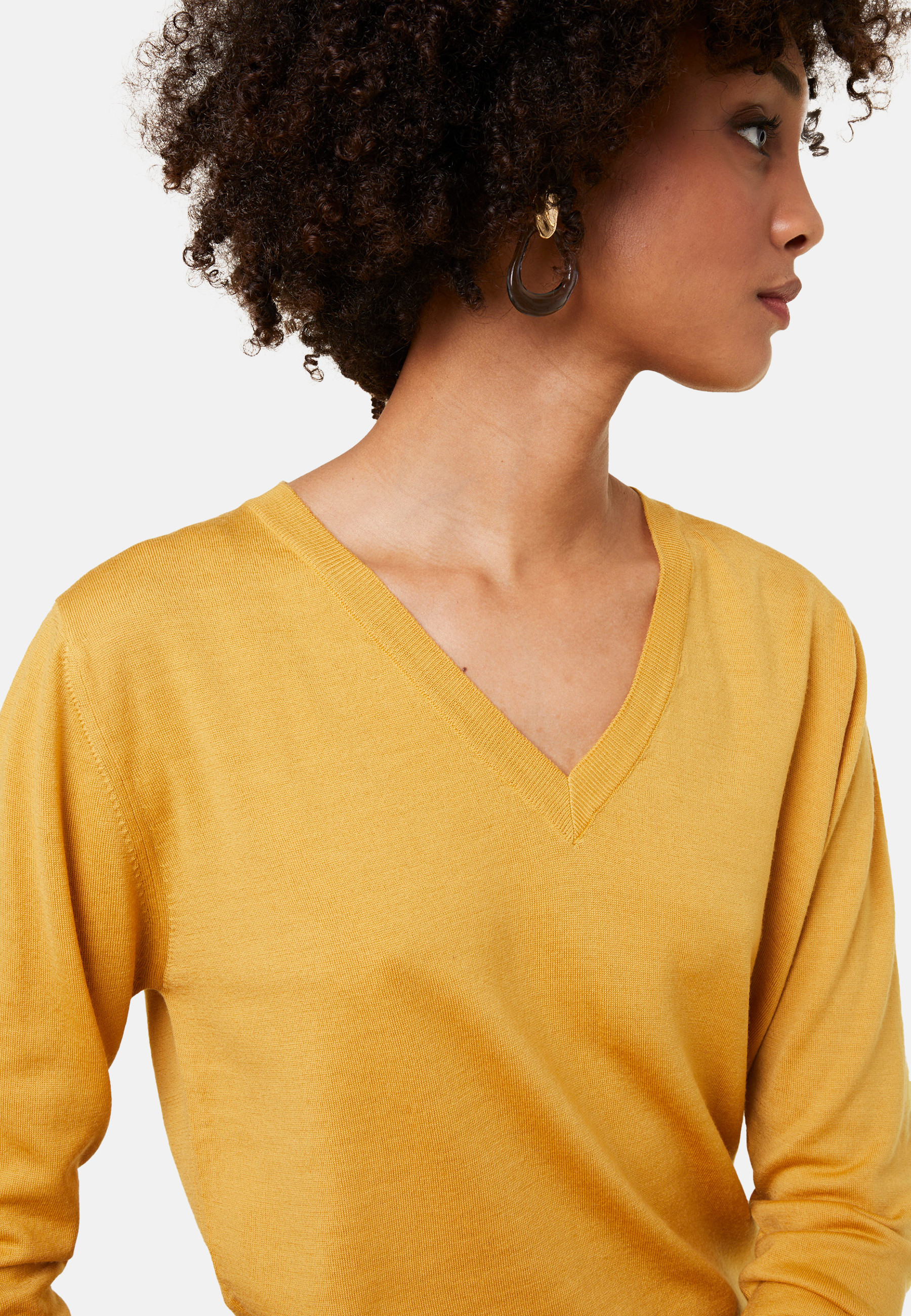 Pull col V en laine mérinos - Arya 7882 prune - 18 Violet foncé