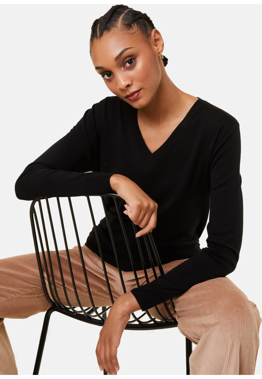 Merino wool V-neck sweater - Arya
