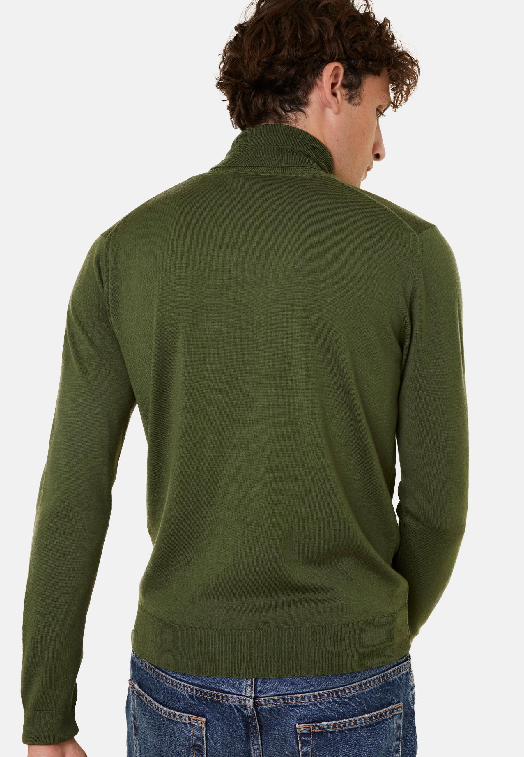 Pull col roulé avec logo en laine mérinos - Enzo