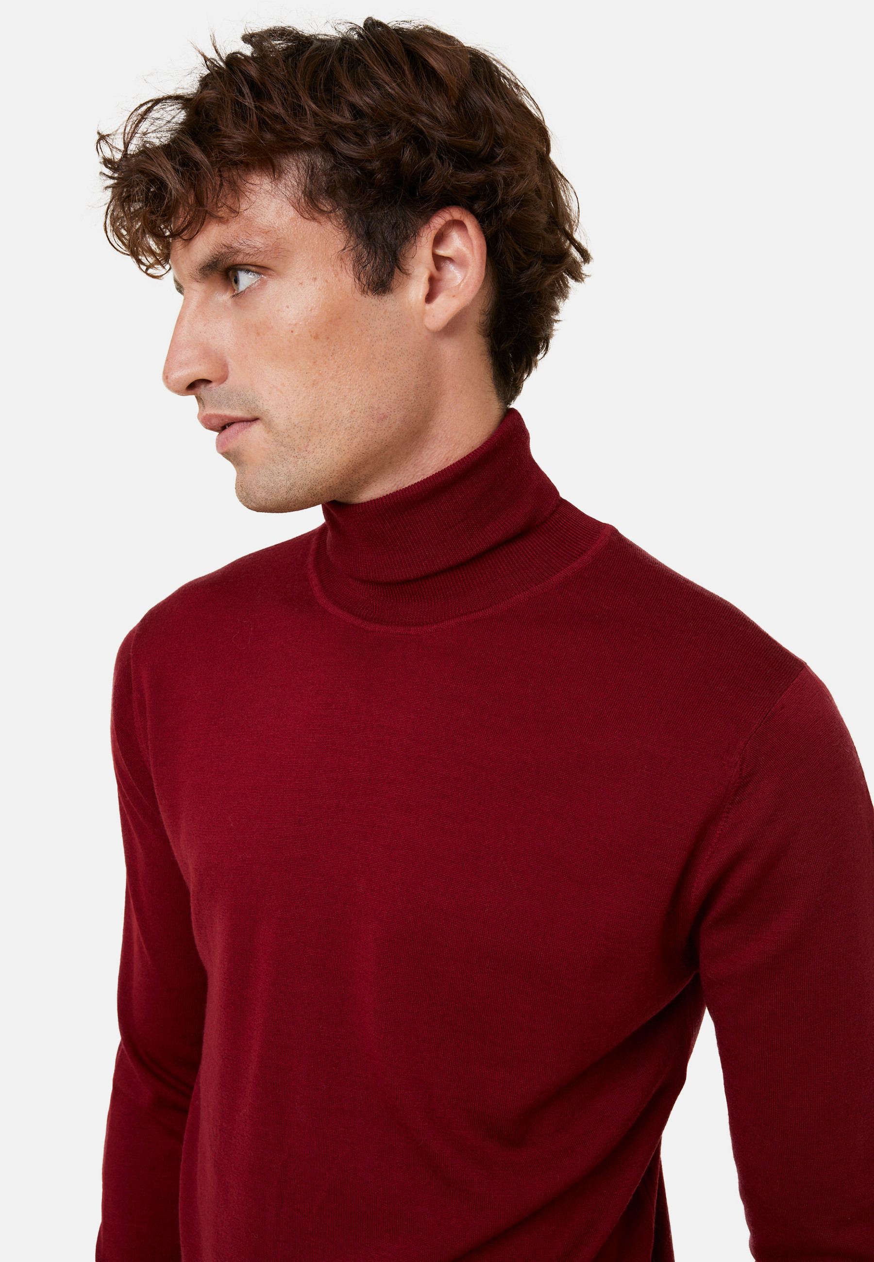 Pull col roulé avec logo en laine mérinos - Enzo