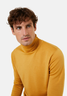 Pull col roulé avec logo en laine mérinos - Enzo