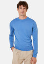 Pull col rond avec logo en laine mérinos - Eddie 7852 celadon - 94 Vert amande