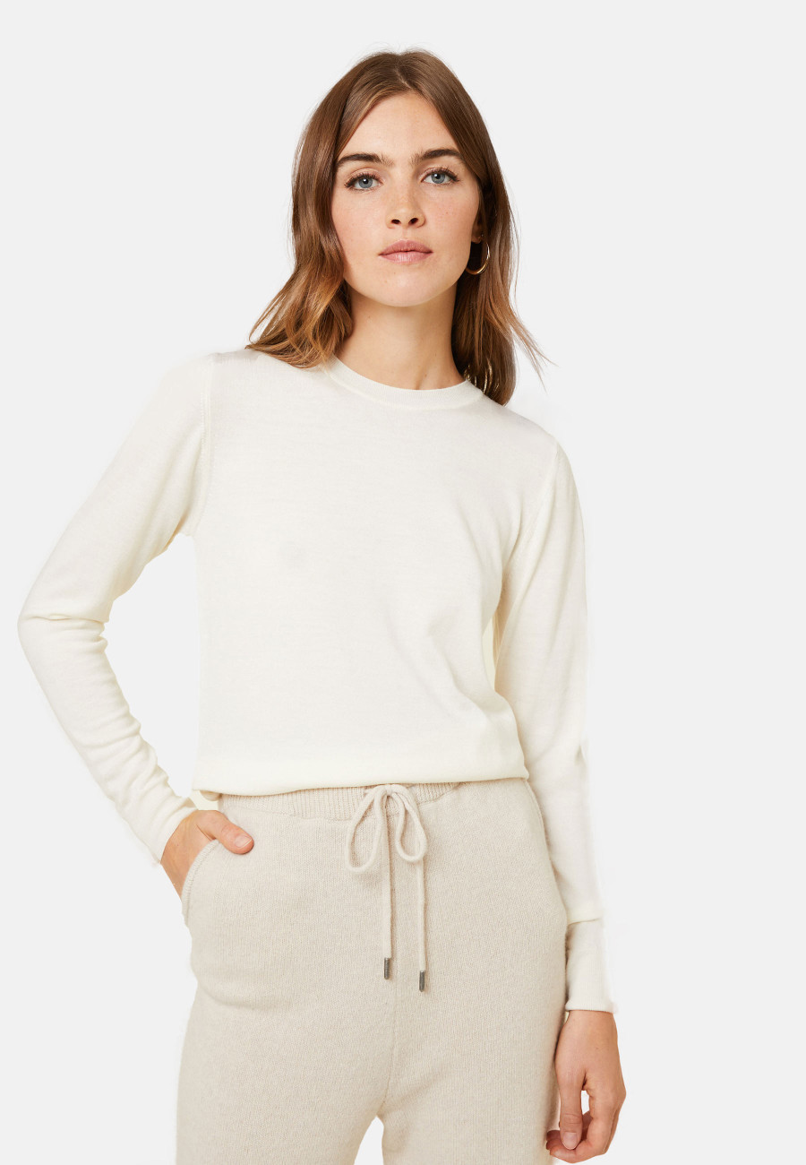 Suéter de lã merino com gola redonda - Asena