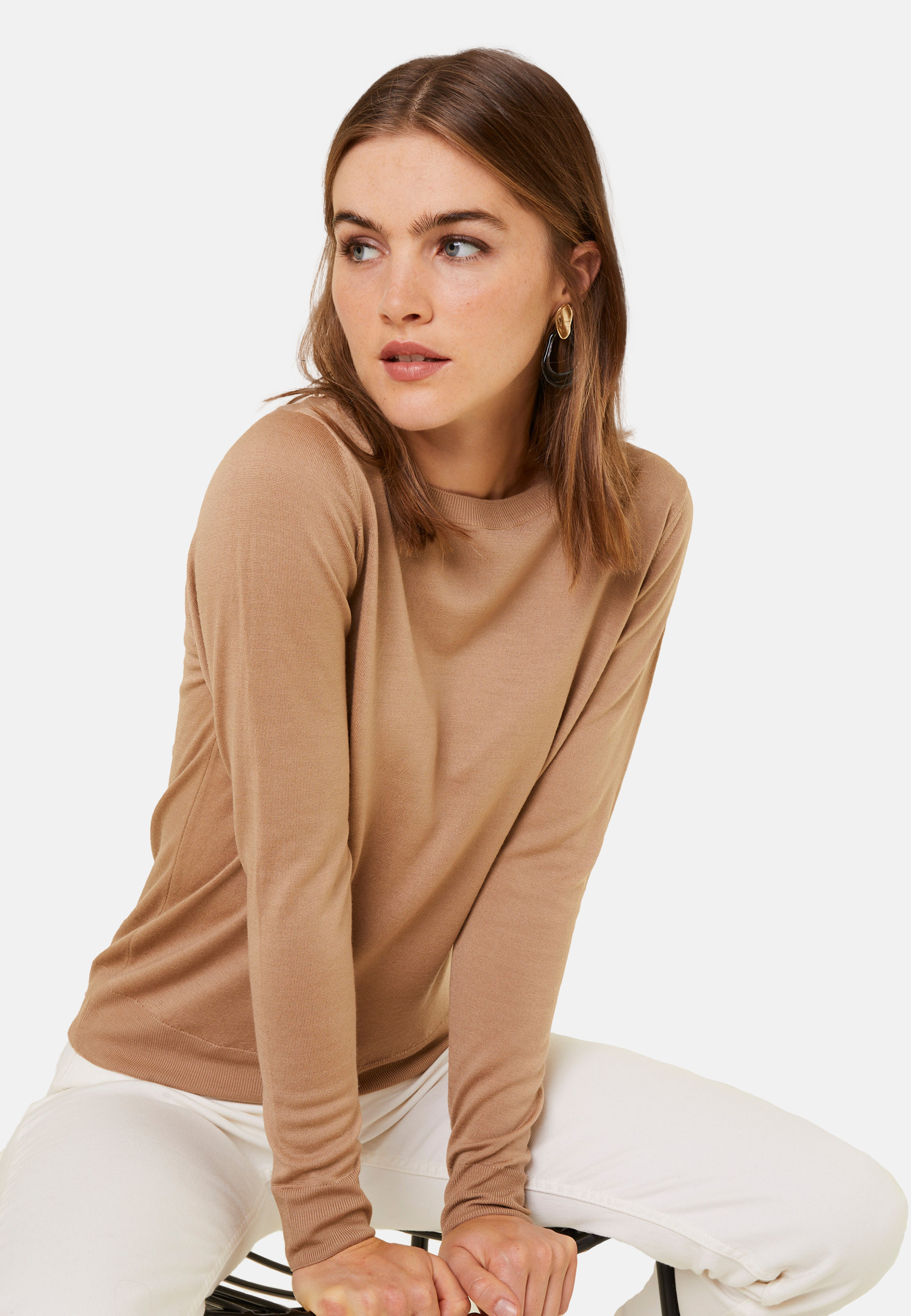 Pull col rond en laine mérinos - Asena