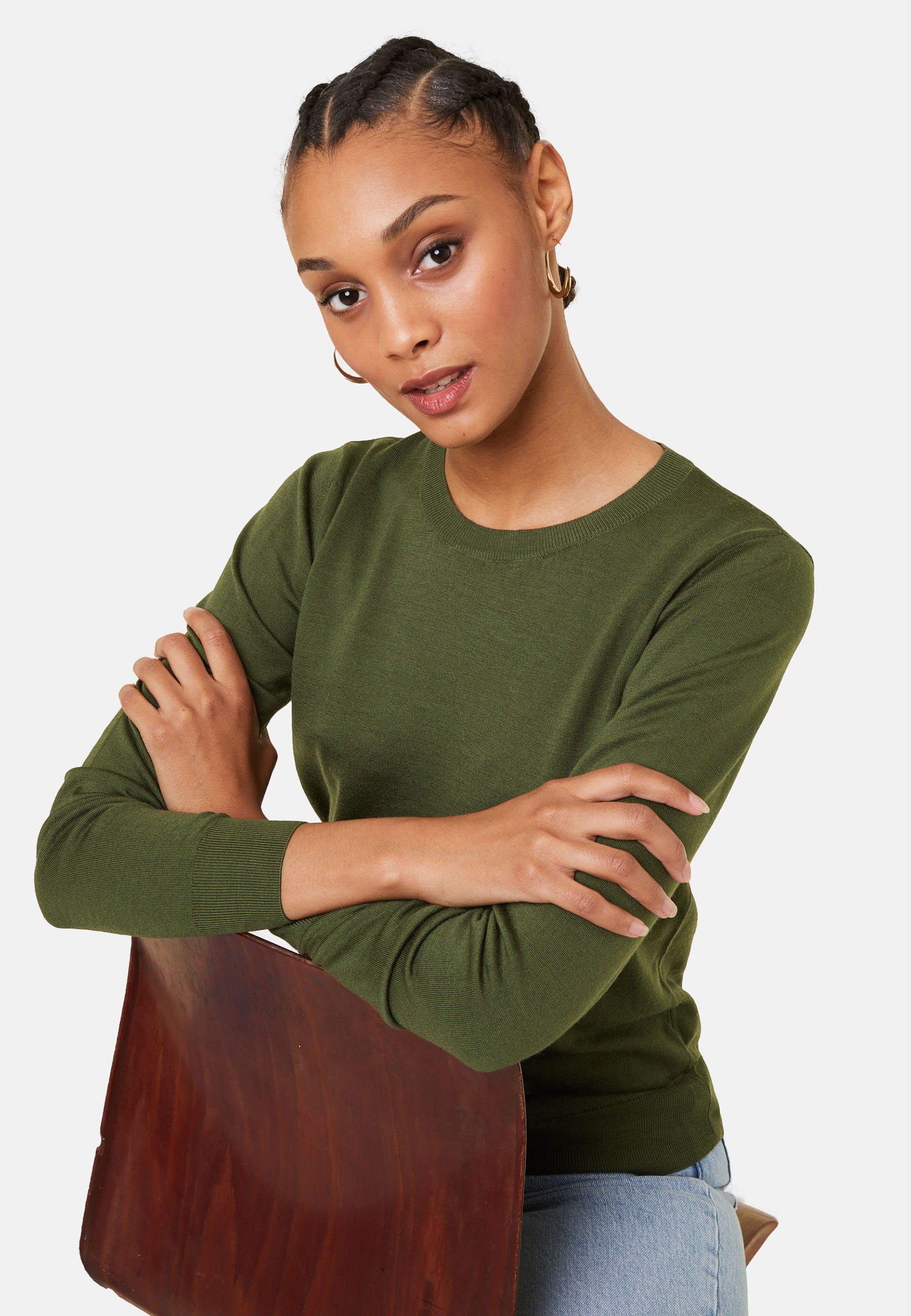 Pull col rond en laine mérinos - Asena