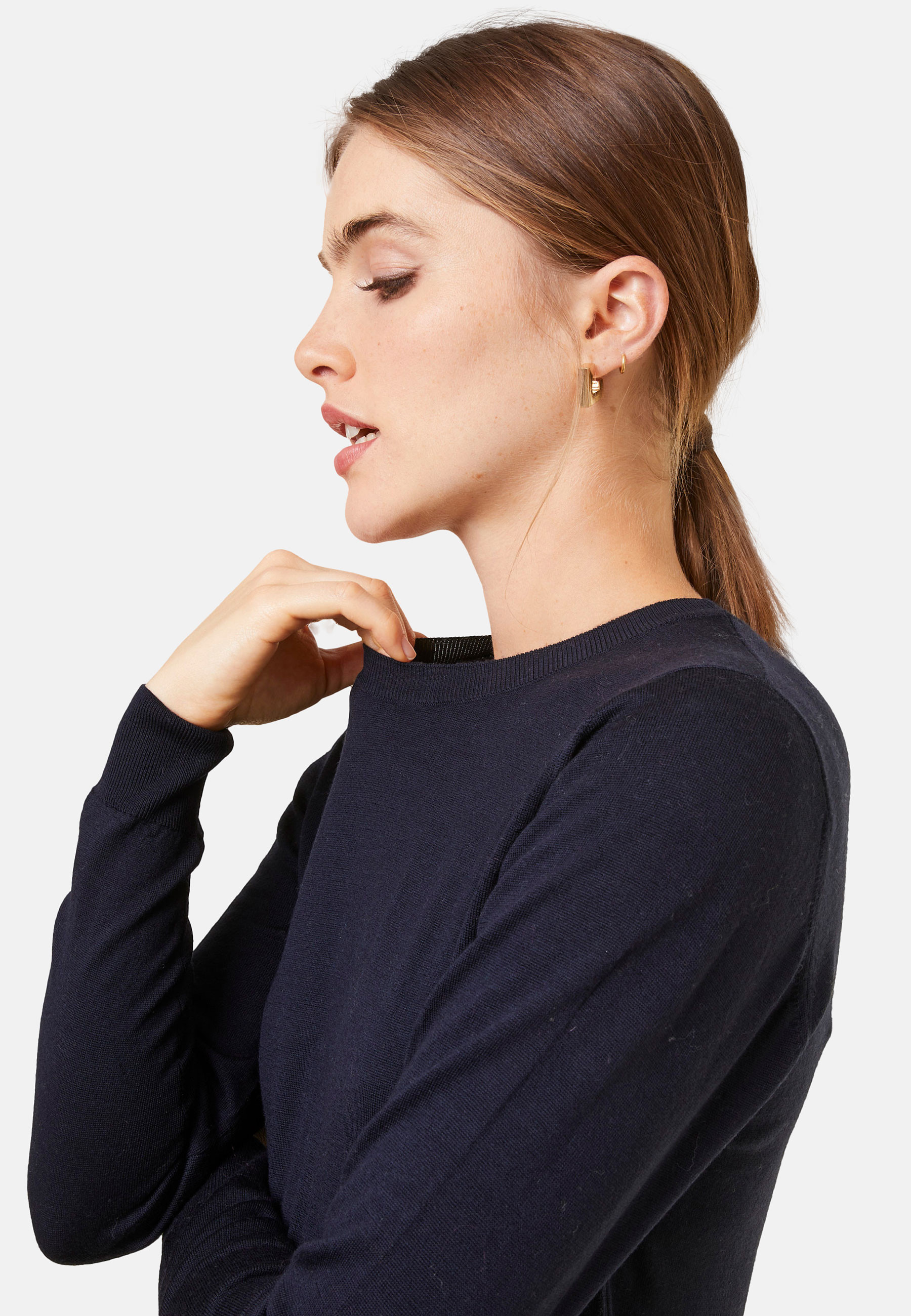 Pull col rond en laine mérinos - Asena