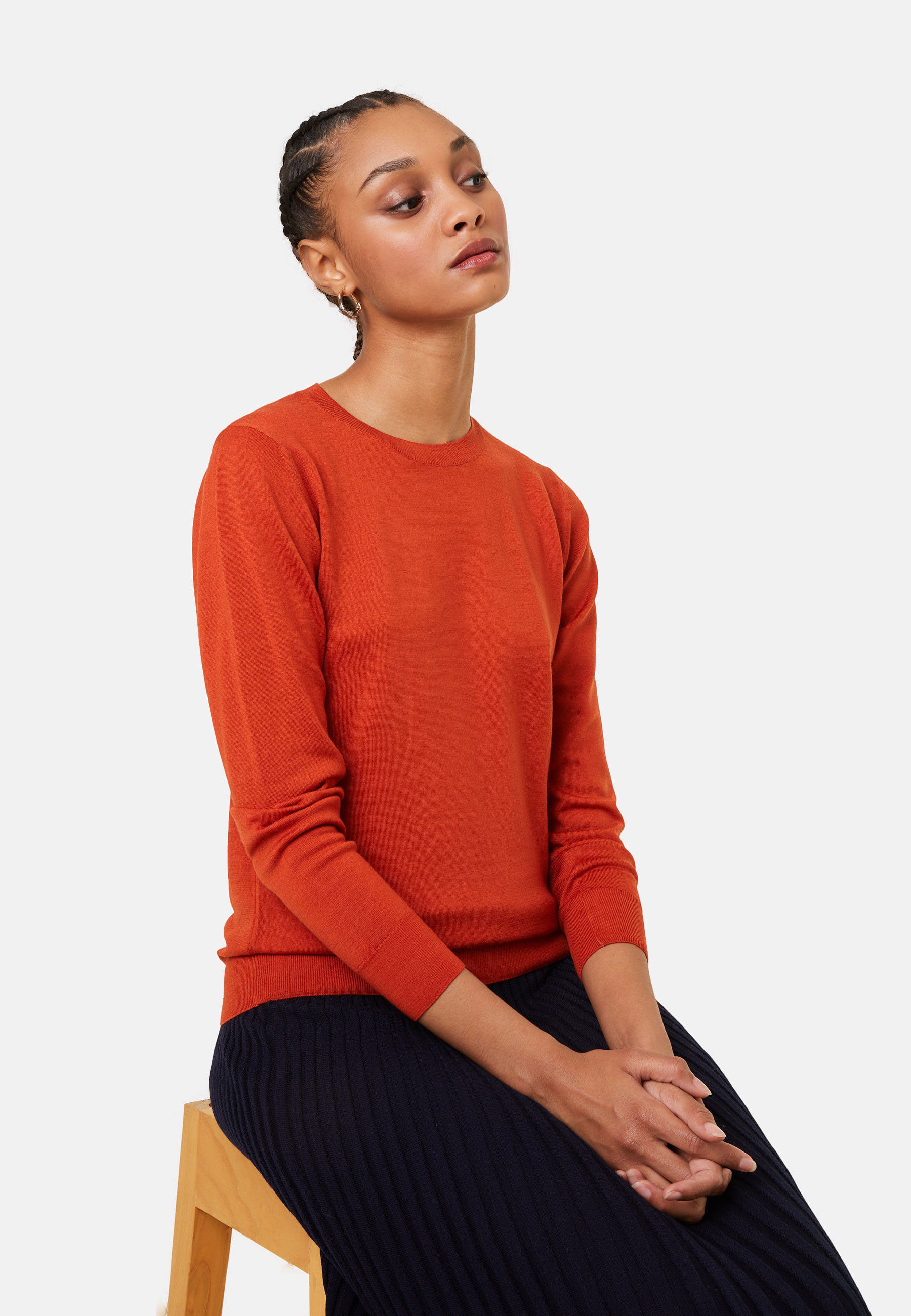 Pull col rond en laine mérinos - Asena