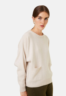 Loose sweater with pockets in recycled cashmere and wool - Davina