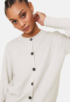 Cashmere round neck buttoned cardigan - Ari