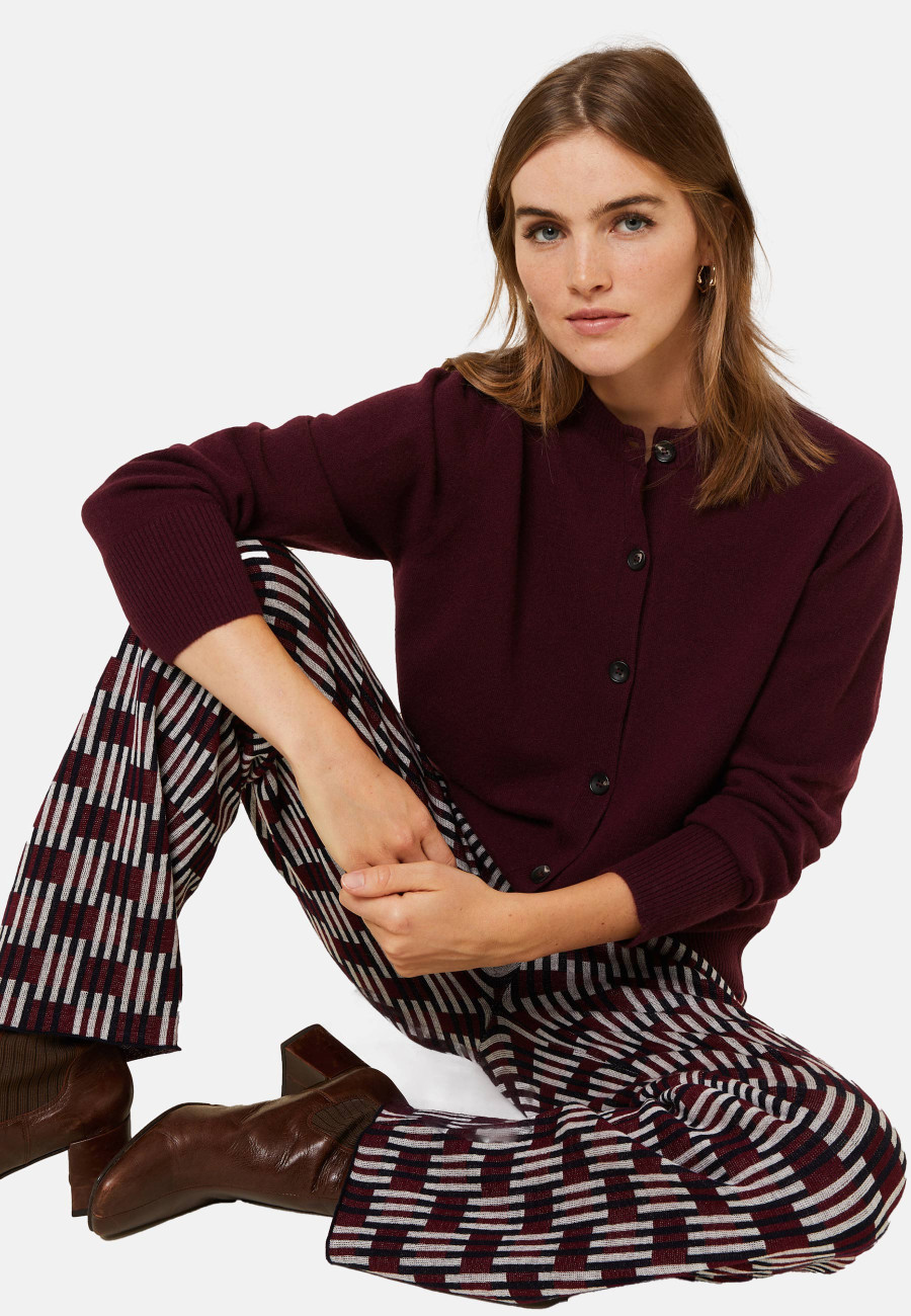 Cardigan Cashmere com gola redonda e botões - Ari