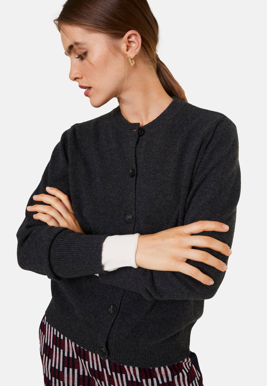 Cashmere round neck buttoned cardigan - Ari