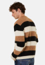 Pull col rond rayé tricolore en mohair - Fox