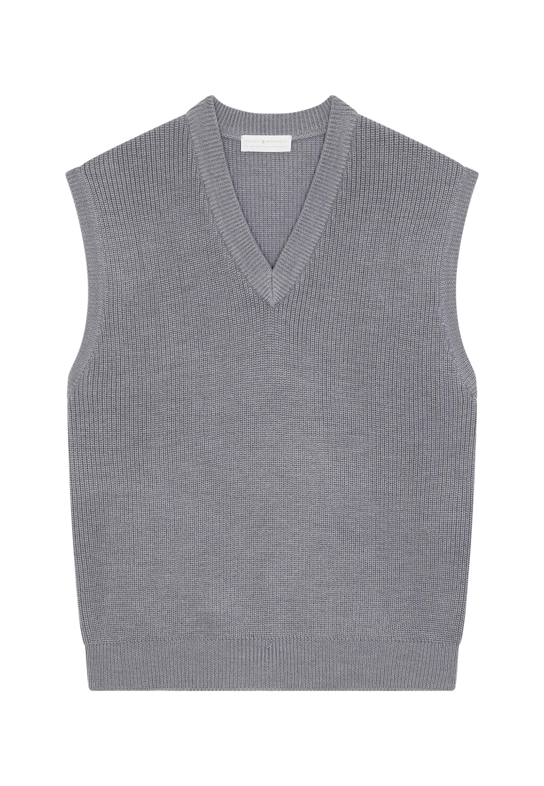 Pull col V sans manches en laine mérinos - Felipe