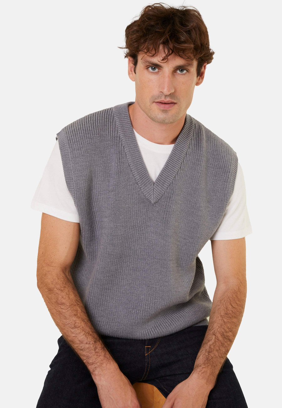 Sleeveless sweater in merino wool - Felipe