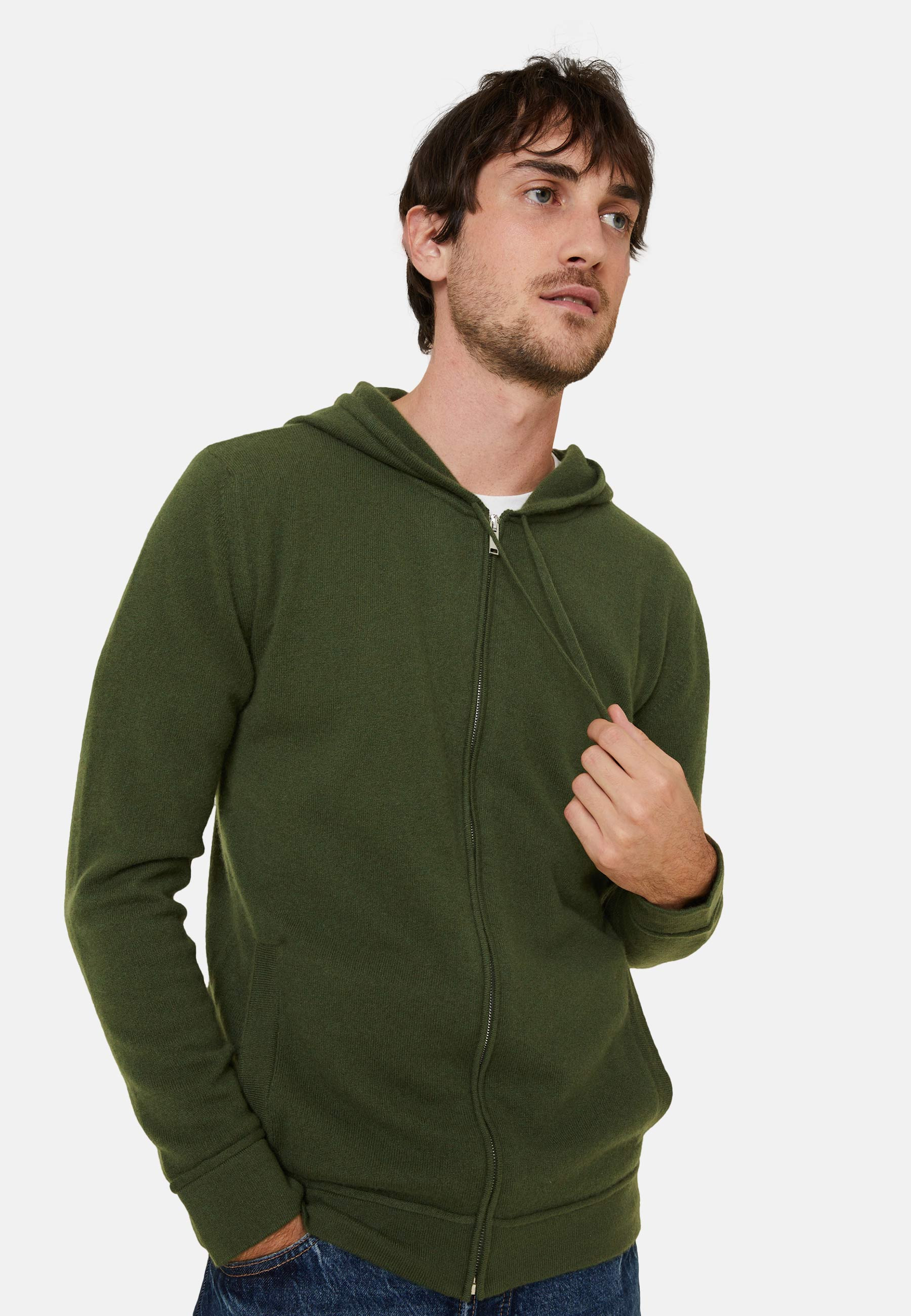 Gilet zippé à capuche en cachemire - Bradley