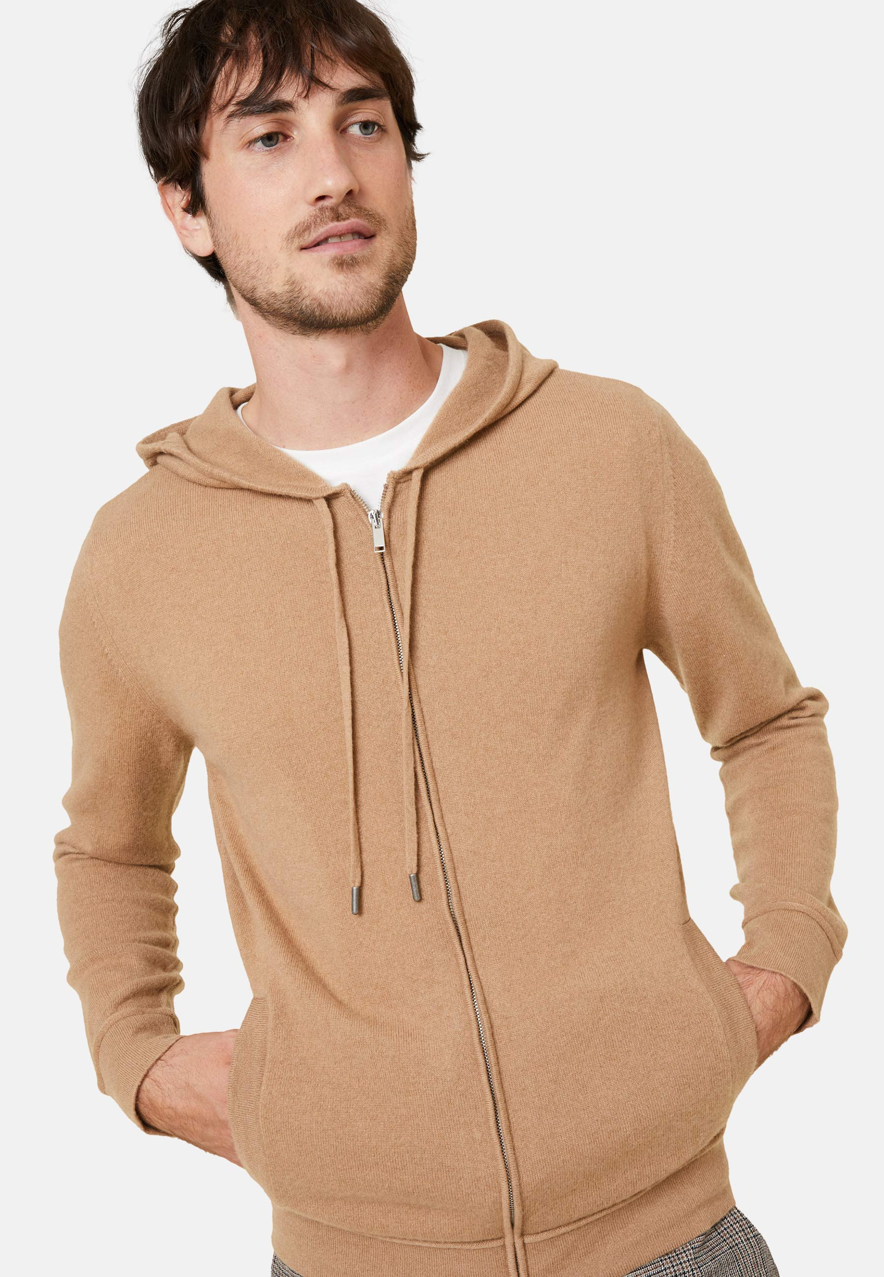 Gilet zippé à capuche en cachemire - Bradley